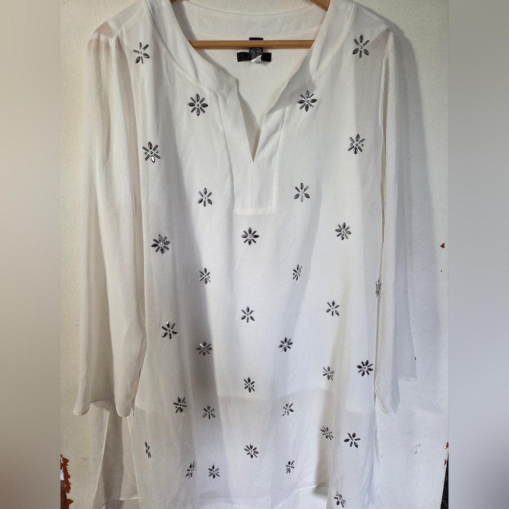 White Embroidered